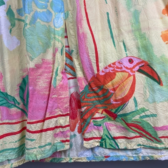 JAMS WORLD Yellow Parrot Bird Floral Tropical Art to Wear Maxi Dress - Picture 9 of 11